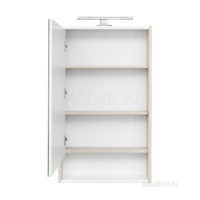 Зеркальный шкаф AQUATON Рико 50 белый, ясень фабрик 1A212302RIB90 фото в интернет-магазине Русалия