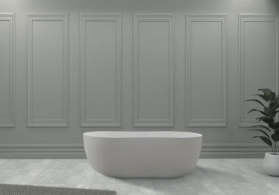 Ванна из искусственного камня ABBER Stein AS9604 белая матовая 170х80х55 см фото в интернет-магазине Русалия