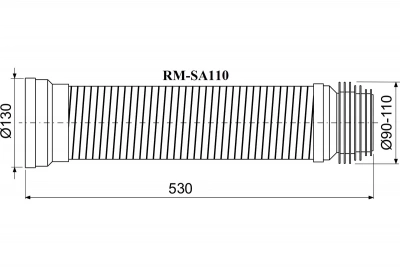 Фановая гофрированная труба для унитаза, армированная RM-SA110 фото в интернет-магазине Русалия