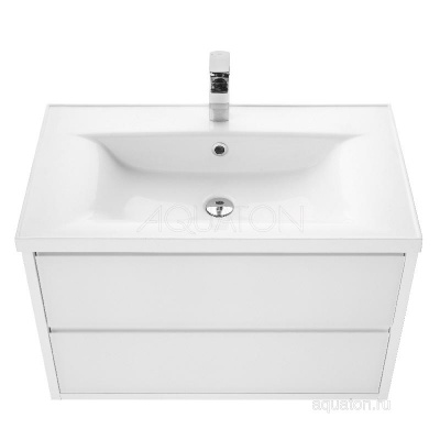 Тумба под раковину AQUATON Римини 80 белый глянец 1A226701RN010 NEW фото в интернет-магазине Русалия