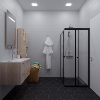 Душевой уголок "Вента-Блэк" 120х90, прямоуг (1 место) Щ0000074411 Triton фото в интернет-магазине Русалия