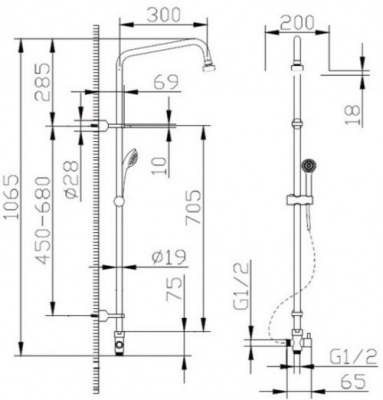 Душевая система Fit D283CP-2-RUS Bravat фото в интернет-магазине Русалия