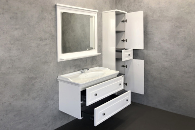 COMFORTY. Шкаф-колонна "Феррара-40" белый глянец фото в интернет-магазине Русалия