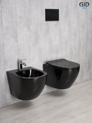 Унитаз подвесной Gid Tr2198-18 62204Y черная глянцевая 49x36x35.5 фото в интернет-магазине Русалия