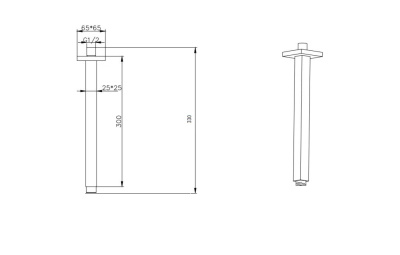 Держатель верхнего душа потолочный QUBIC Nickel Brush 629-QUBIC-NB фото в интернет-магазине Русалия