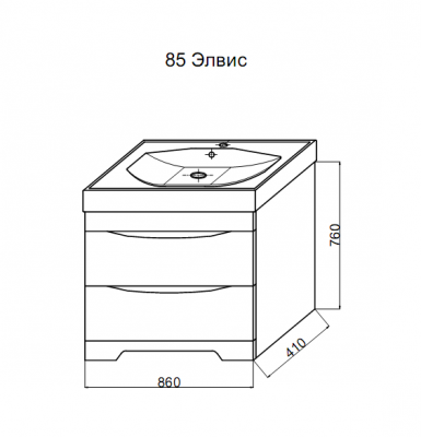 Тумба Элвис 85 с раковиной Kirovit Элвис 85 Misty фото в интернет-магазине Русалия