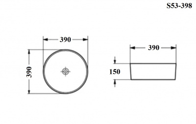 BOND S53-398 Раковина накладная круглая 39*39*15см черная фото в интернет-магазине Русалия
