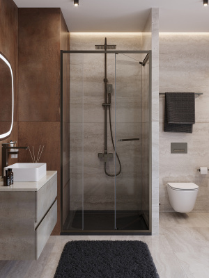 Душевая дверь CEZARES LUX-B-FS-11-100-C-GM фото в интернет-магазине Русалия