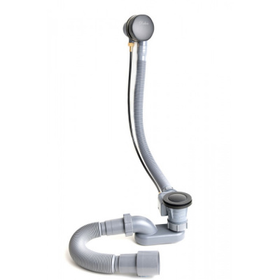 Слив-перелив полу-автоматический для ванны DLR000019 оружейная сталь Delice фото в интернет-магазине Русалия