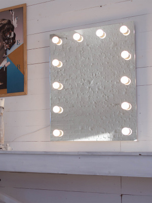 Зеркало с подсветкой Гримерное Бриджит 600х800 (12 ламп) ЗГП03 Continent фото в интернет-магазине Русалия