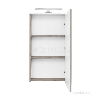 Зеркальный шкаф AQUATON Эмма белый, дуб наварра 1A221802EAD80 фото в интернет-магазине Русалия