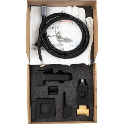 Гигиенический душ со смесителем встраиваемый FILARETE Fing FL101BL, черный фото в интернет-магазине Русалия