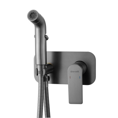 Гигиенический душ со смесителем Shevanik S4105T, оружейная сталь фото в интернет-магазине Русалия