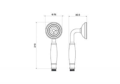 Ручной душ 65 AQUATEK, полир. золото AQ2008PG КЛАССИК фото в интернет-магазине Русалия