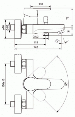 Комплект смесителей Ceraplan B1118AA Ideal Standard фото в интернет-магазине Русалия