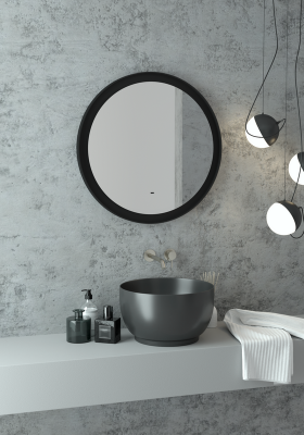 Зеркало с подсветкой Planet Black d700 бесконтактный овальный сенсор ЗЛП1188 Continent фото в интернет-магазине Русалия