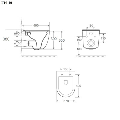 BOND F10-10 Унитаз подвесной безободковый с сиденьем с микролифтом фото в интернет-магазине Русалия