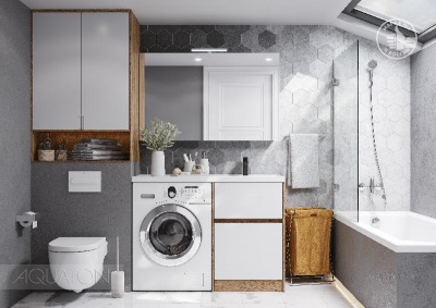 Зеркальный шкаф AQUATON Лондри 120 1A267402LH010 фото в интернет-магазине Русалия