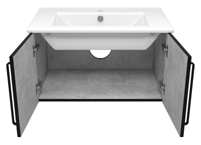 Тумба Rock 75 подвесная с раковиной Sanita Luxe Quadro 75 Brevita фото в интернет-магазине Русалия