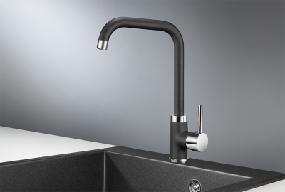Смеситель для кухни GRANULA (0041, ЧЁРНЫЙ) фото в интернет-магазине Русалия