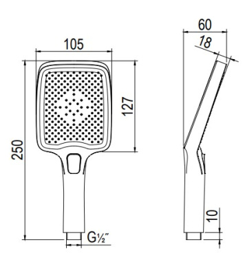 Встроенная душевая система RUSH Thira (TR3635-60Grey) фото в интернет-магазине Русалия