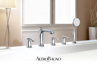 Смеситель на борт ванны с душем Beatrice 020104 Cr AltroBagno фото в интернет-магазине Русалия