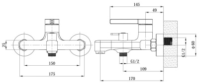 Смеситель ESKO "Sochi Gold" для ванны, с аксессуарами (SC54Gold) фото в интернет-магазине Русалия