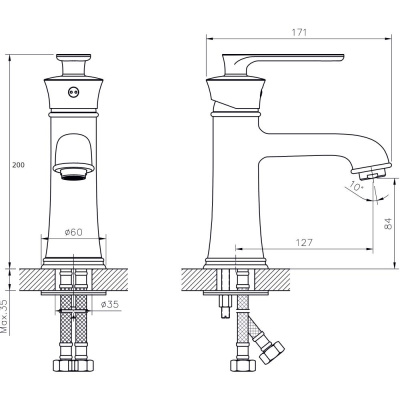 Смеситель для раковины RUSH Flores (FLG0835-1) фото в интернет-магазине Русалия