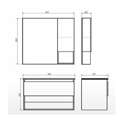 COMFORTY. Зеркало-шкаф "Бордо-90" дуб темно-коричневый фото в интернет-магазине Русалия