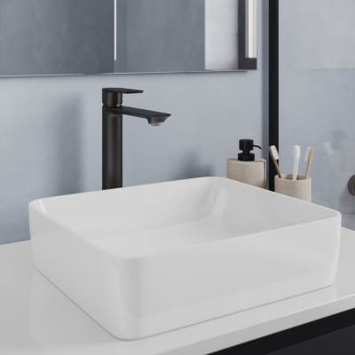 Смеситель для настольного умывальника Milardo Maze чёрный матовый (MAZBL01M01) фото в интернет-магазине Русалия