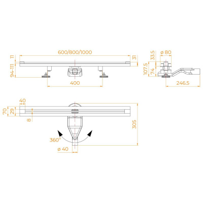 Душевой трап RGW SDR-50Gb 100см, золото BRUSH фото в интернет-магазине Русалия