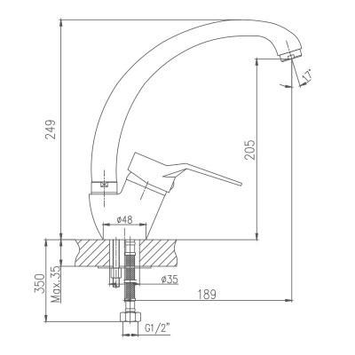 Смеситель для кухни Haiba (HB4163) фото в интернет-магазине Русалия
