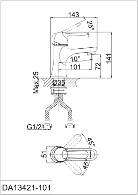 Комплект смесителей D&K DA1340005SET (DA1342141,DA1343301) фото в интернет-магазине Русалия