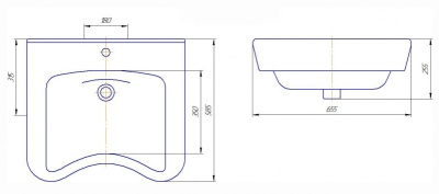 Умывальник медицинский Атлантик 585х508 Вн УмА12 ROSA фото в интернет-магазине Русалия
