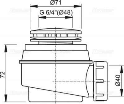 Сифон для душевого поддона A47CR-50 AlcaPlast фото в интернет-магазине Русалия
