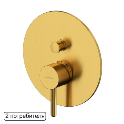 Смеситель для душа скрытого монтажа WHITECROSS Y Y1235GLB (брашированное золото) фото в интернет-магазине Русалия