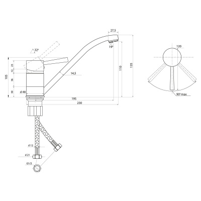 Смеситель Славен для кухни Город Д (СЛ-ОД-Д21) фото в интернет-магазине Русалия