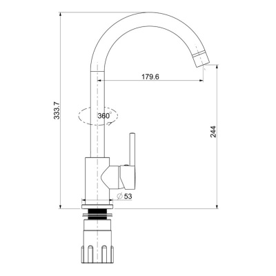 Смеситель для кухни Splenka S201.40.05, сатин фото в интернет-магазине Русалия