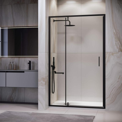 Душевая дверь RGW LE-103B 1100, стекло прозрачное, профиль черный фото в интернет-магазине Русалия
