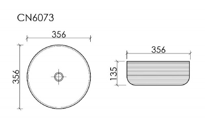 Раковина накладная круглая 356*356*135, цвет белый CN6073 Ceramica Nova фото в интернет-магазине Русалия