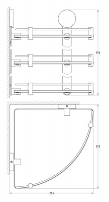 Полка угловая 3-х ярусная 26 см HAR 041 Harmonie Artwelle фото в интернет-магазине Русалия