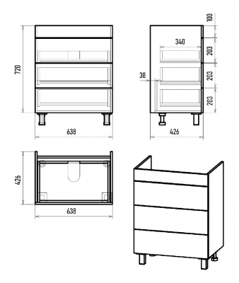 Тумба Gloster 70 с раковиной Dreja Q 70 Brevita фото в интернет-магазине Русалия