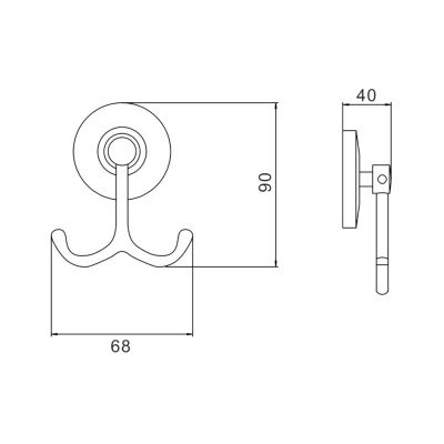 Крючок для ванной комнаты Savol S-007154, хром фото в интернет-магазине Русалия