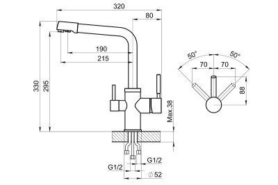 Смеситель для кухни GRANULA (2015, ПИРИТ) фото в интернет-магазине Русалия