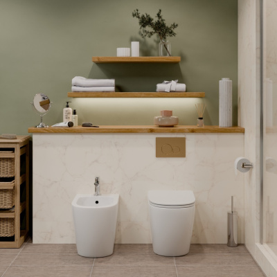 BILBAO BIDE Биде напольное белое с отверстием под смеситель, IBERICA BLANCA фото в интернет-магазине Русалия