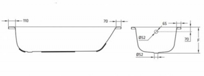 Ванна стальная Universal HG B50H 150х70 BLB фото в интернет-магазине Русалия