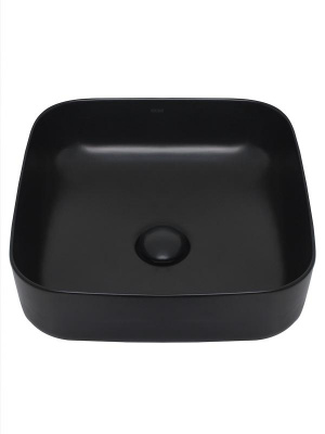 AQM5011 Раковина накладная квадратная, цвет черный матовый. 390x390x130 фото в интернет-магазине Русалия