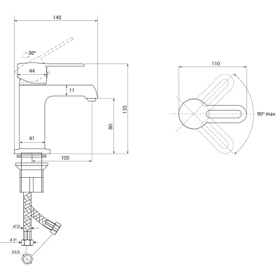 Смеситель Славен для умывальника Город Т (СЛ-ОД-Т10) фото в интернет-магазине Русалия