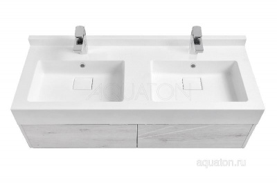 Тумба под раковину AQUATON Сакура 120 ольха наварра, белый глянец 1A219701SKW80 фото в интернет-магазине Русалия