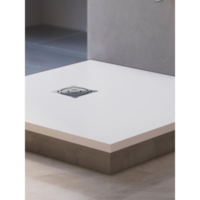 Каменный душевой поддон квадратный RGW ST-W Белый  900x900 фото в интернет-магазине Русалия